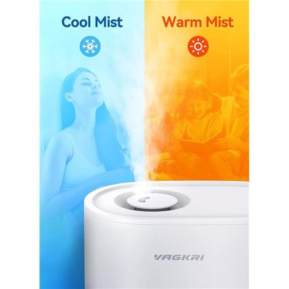 6L Humidifiers for Large Room, Top Fill Ultrasonic Warm & Cool Mist Humidifiers - Picture 3 of 7